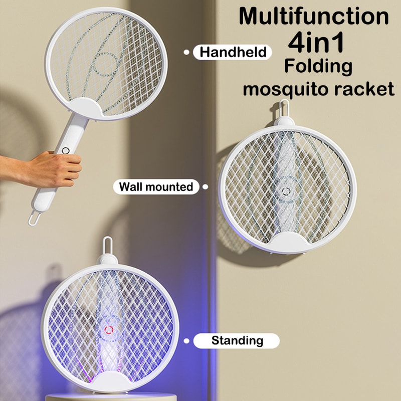 Smart Rechargeable Bug Zapper & Electric Mosquito Swatter with UV Mosquito Killer Lamp