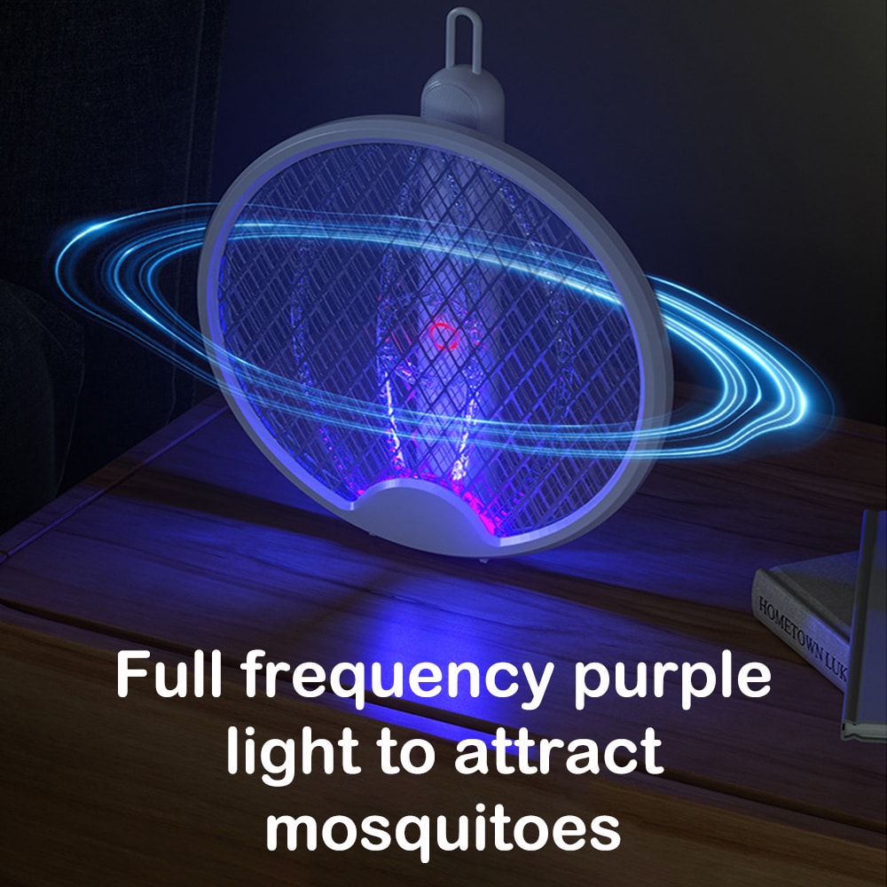 Smart Rechargeable Bug Zapper & Electric Mosquito Swatter with UV Mosquito Killer Lamp