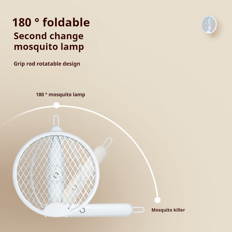 Smart Rechargeable Bug Zapper & Electric Mosquito Swatter with UV Mosquito Killer Lamp