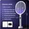 Smart Electric Mosquito Zapper with LED Display & Rechargeable Mosquito Racket Base