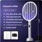 Smart Electric Mosquito Zapper with LED Display & Rechargeable Mosquito Racket Base