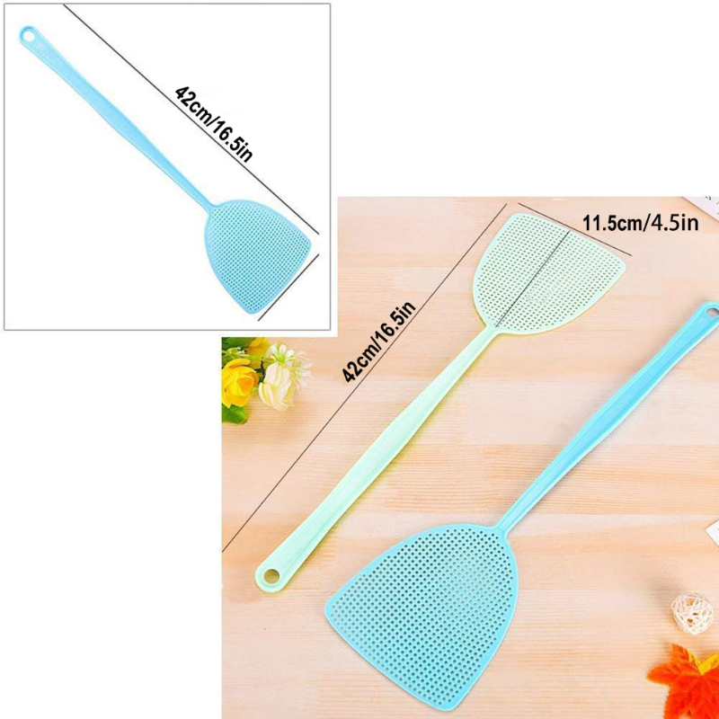 Long Handle Plastic Fly Swatter Set For Home Kitchen Garden 2