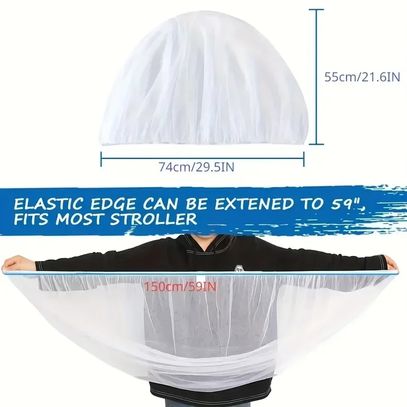 Baby Stroller Mosquito Net & Full Cover Breathable Mesh Sunshade Protection