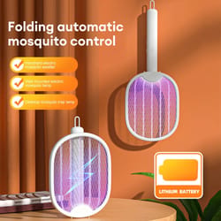 foldable electric mosquito swatter rechargeable uv bug zapper racket