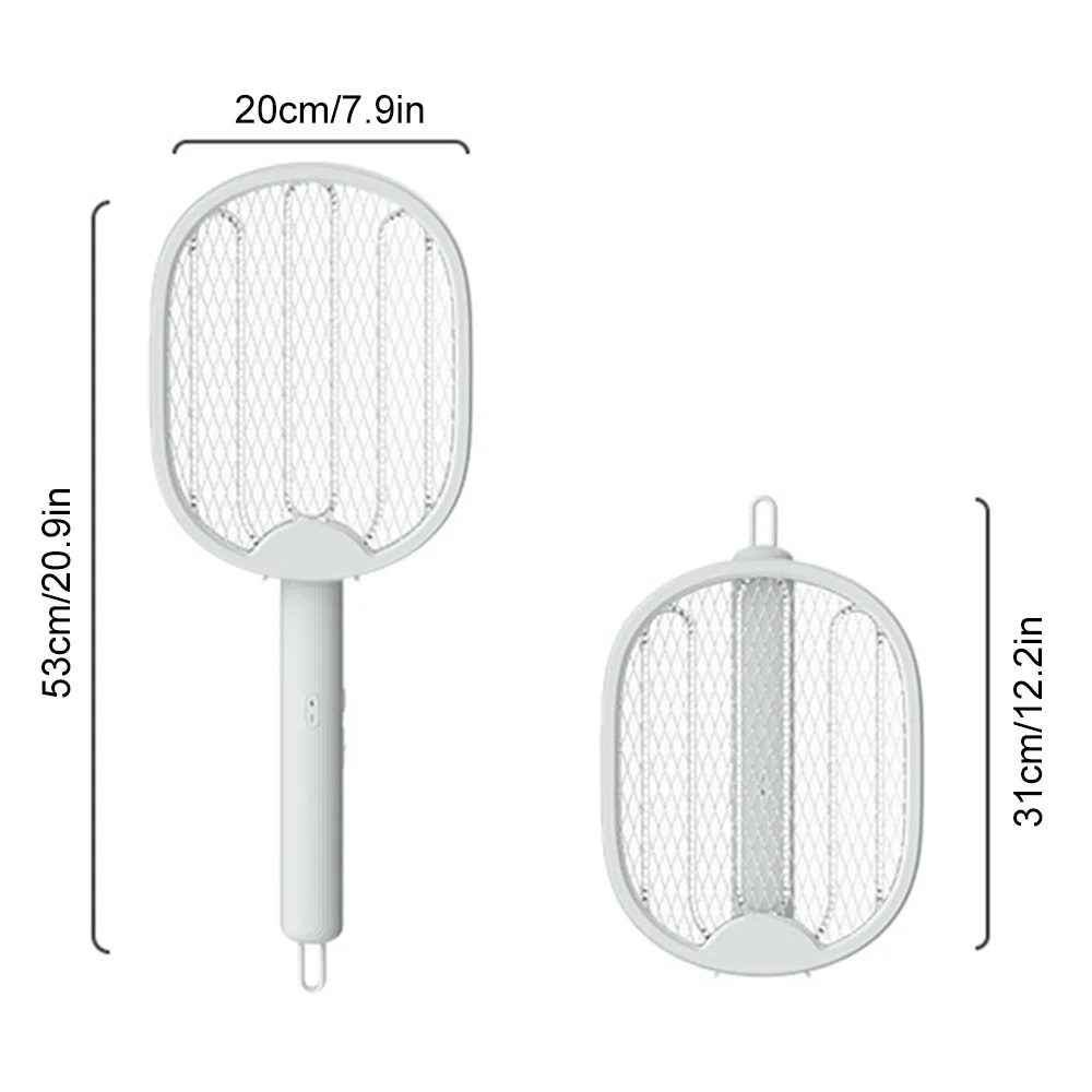 Foldable Electric Mosquito Swatter Rechargeable UV Bug Zapper Racket