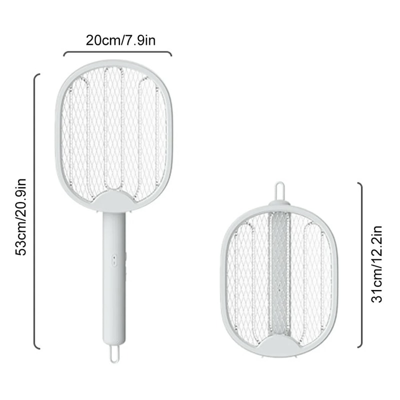 Foldable Electric Mosquito Swatter Rechargeable UV Bug Zapper Racket