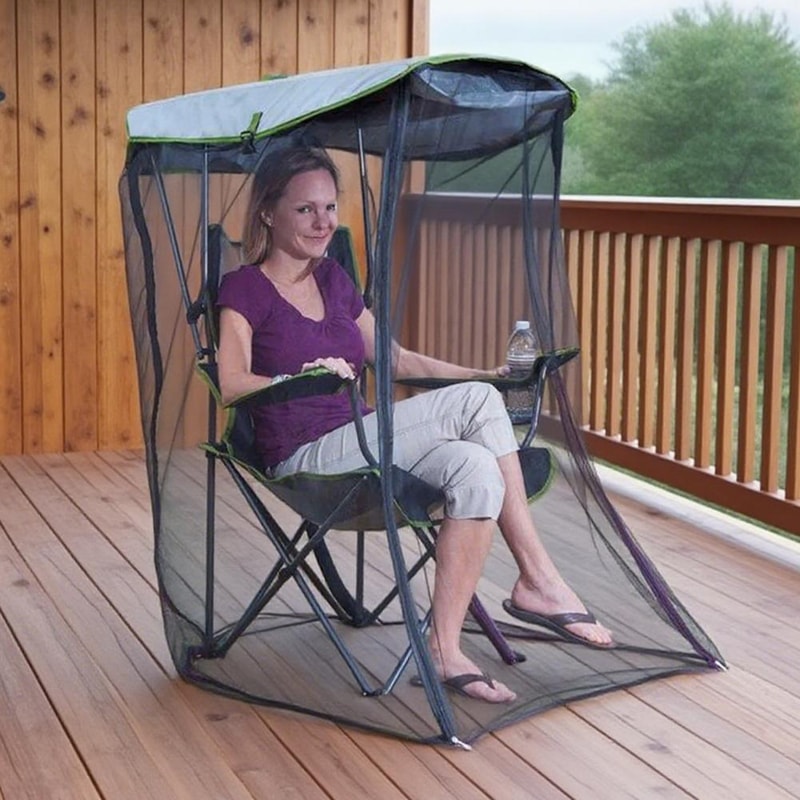Canopy Chair Mosquito Net Cover with Zipper for Camping Fishing and Outdoor Relaxing