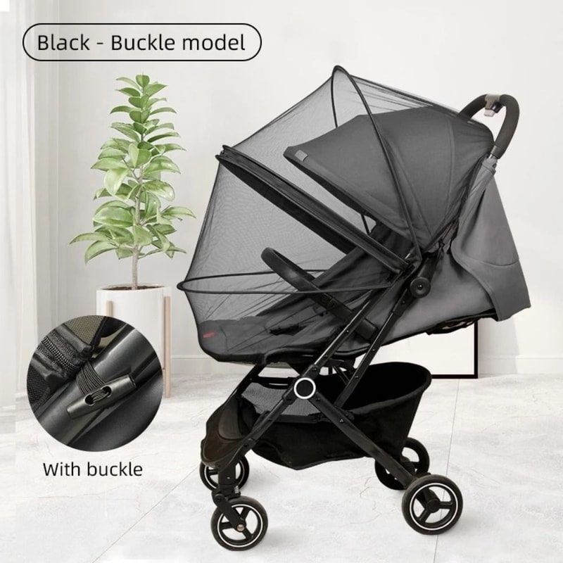 Baby Stroller Mosquito Net & Sunshade Cover with Dual Zipper