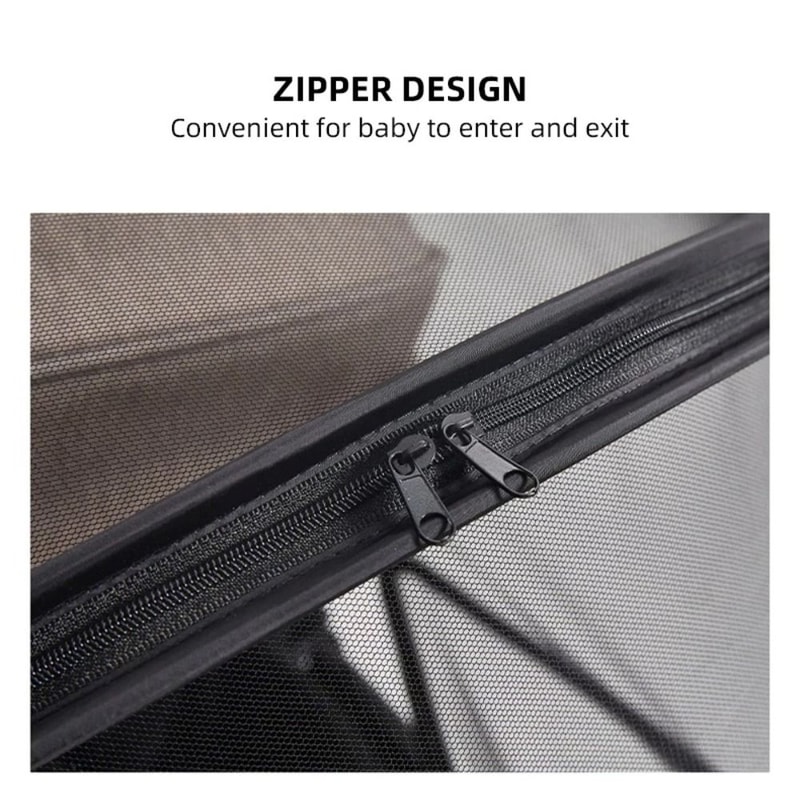 Baby Stroller Mosquito Net & Sunshade Cover with Dual Zipper