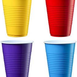 premium plastic party cups durable disposable party cups for beer pong, drinks & events