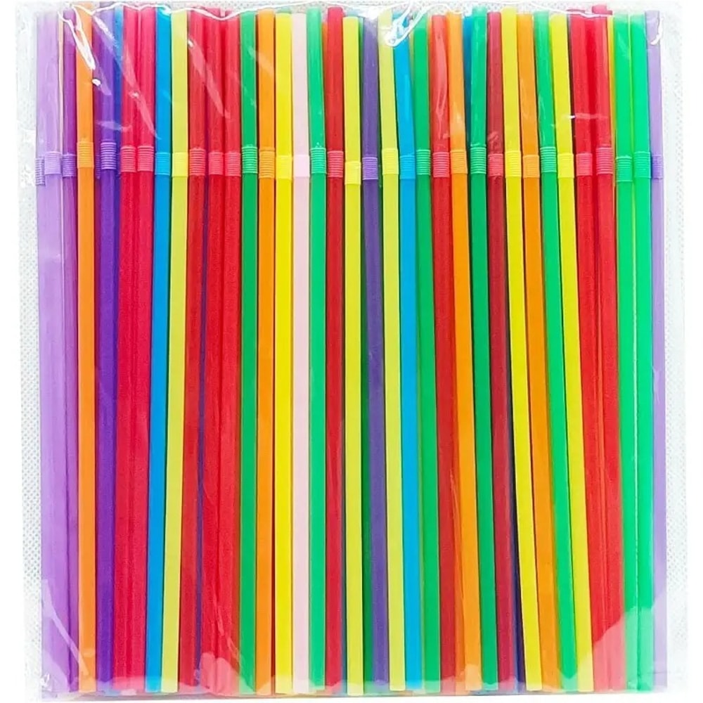 Flexible Disposable Plastic Straws For Boba Tea Smoothies Party Drinks 5