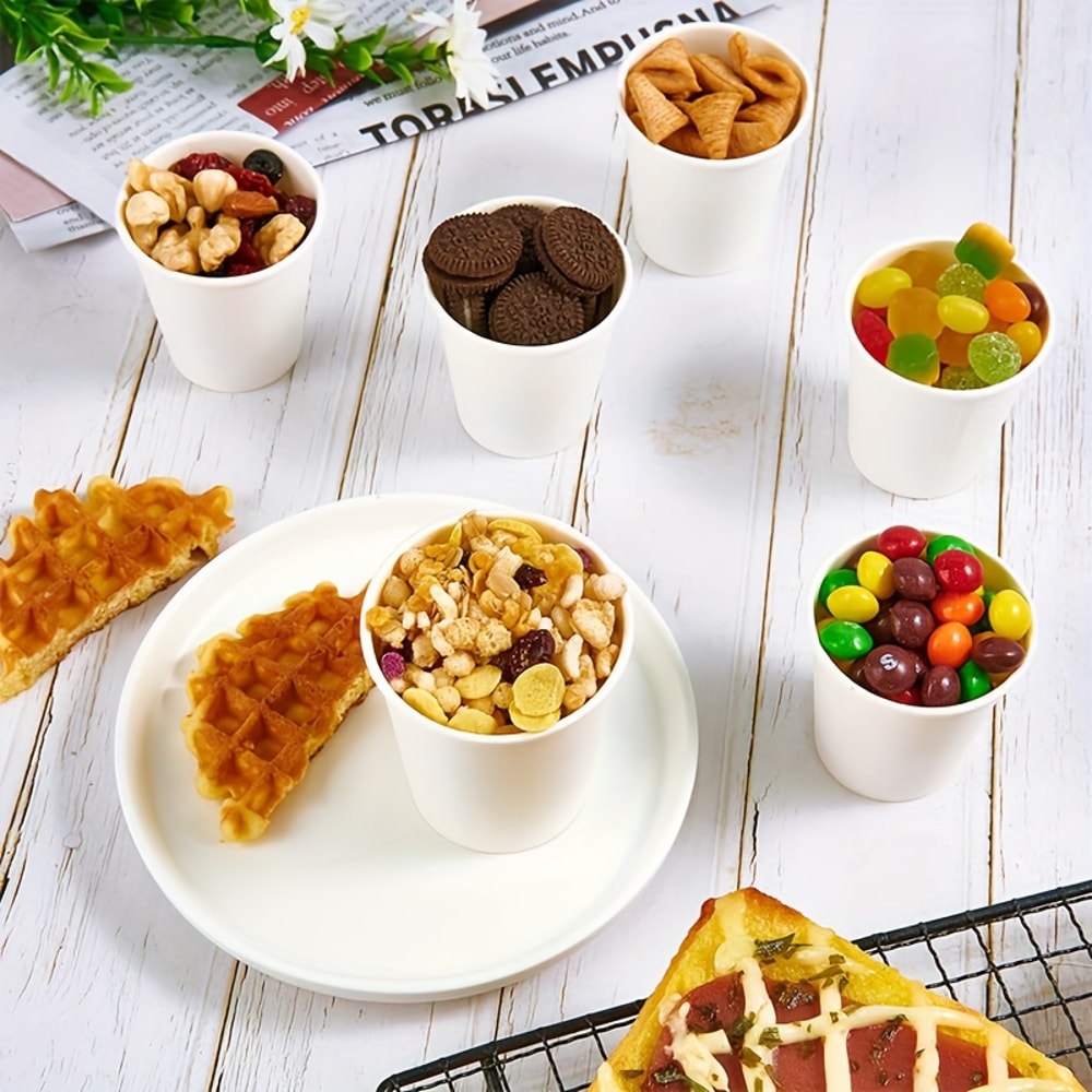 Mini Disposable Paper Cups Coffee Tasting Paper Cups For Juice Candy Party Events 2