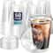 Premium Disposable Plastic Cold Drink Cups With Strawless Sip Lids 0