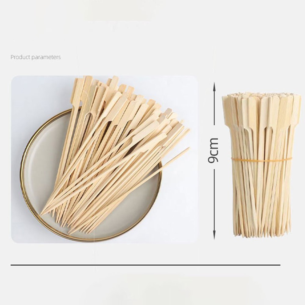 Natural Bamboo BBQ Grilling Skewers Disposable Bamboo Sticks for Parties, Kabobs & Fruit