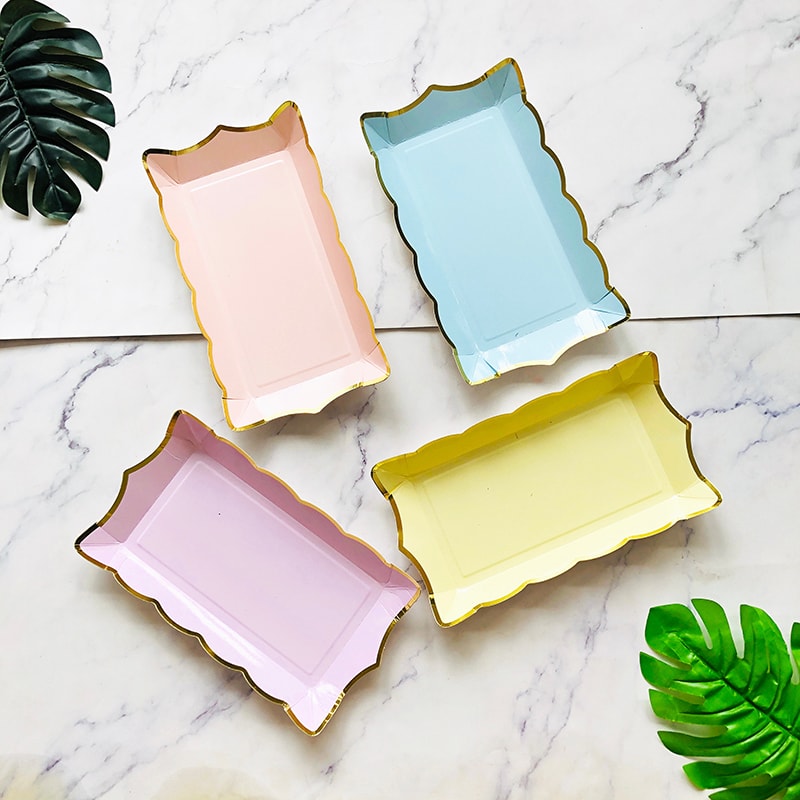 Premium Rectangular Solid Color Disposable Paper Plates 1