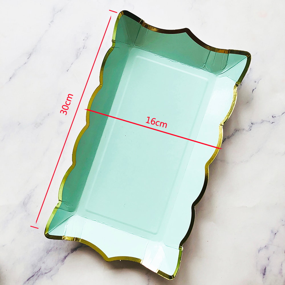 Premium Rectangular Solid Color Disposable Paper Plates 3