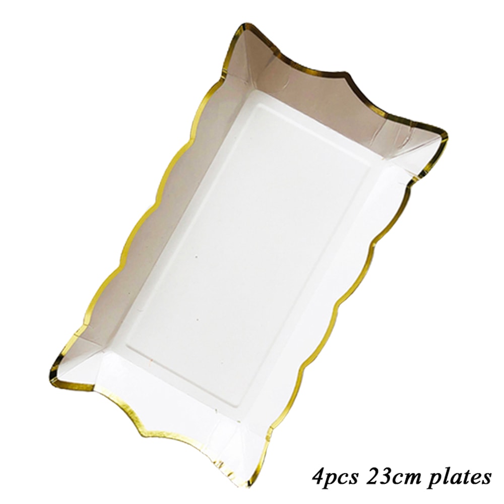 Premium Rectangular Solid Color Disposable Paper Plates 6