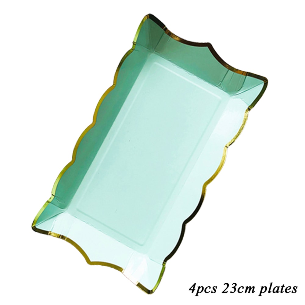 Premium Rectangular Solid Color Disposable Paper Plates 9