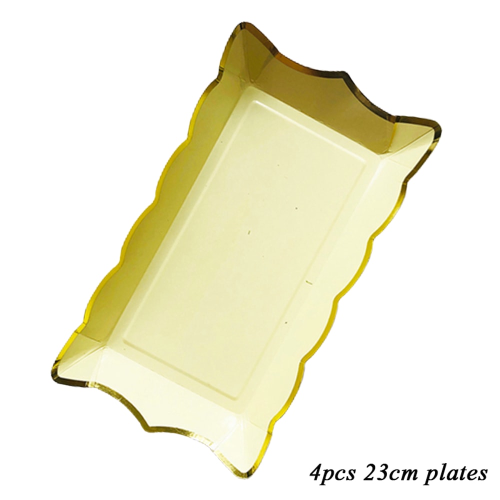 Premium Rectangular Solid Color Disposable Paper Plates 7