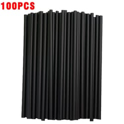 premium black plastic straws disposable cocktail & party straws for coffee & bar