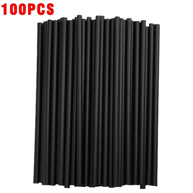 Premium Black Plastic Straws Disposable Cocktail & Party Straws for Coffee & Bar