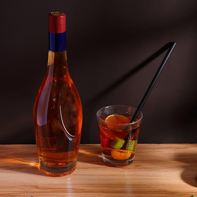 Premium Black Plastic Straws Disposable Cocktail & Party Straws for Coffee & Bar