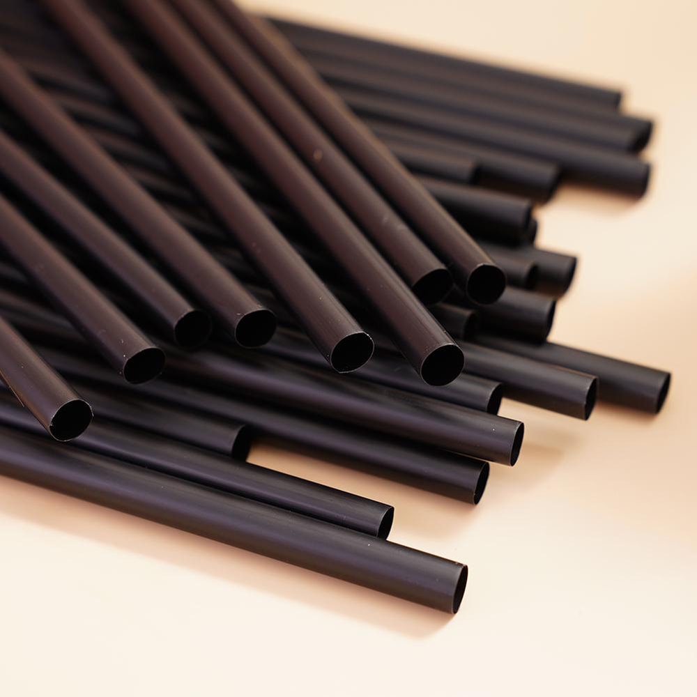 Premium Black Plastic Straws Disposable Cocktail & Party Straws for Coffee & Bar