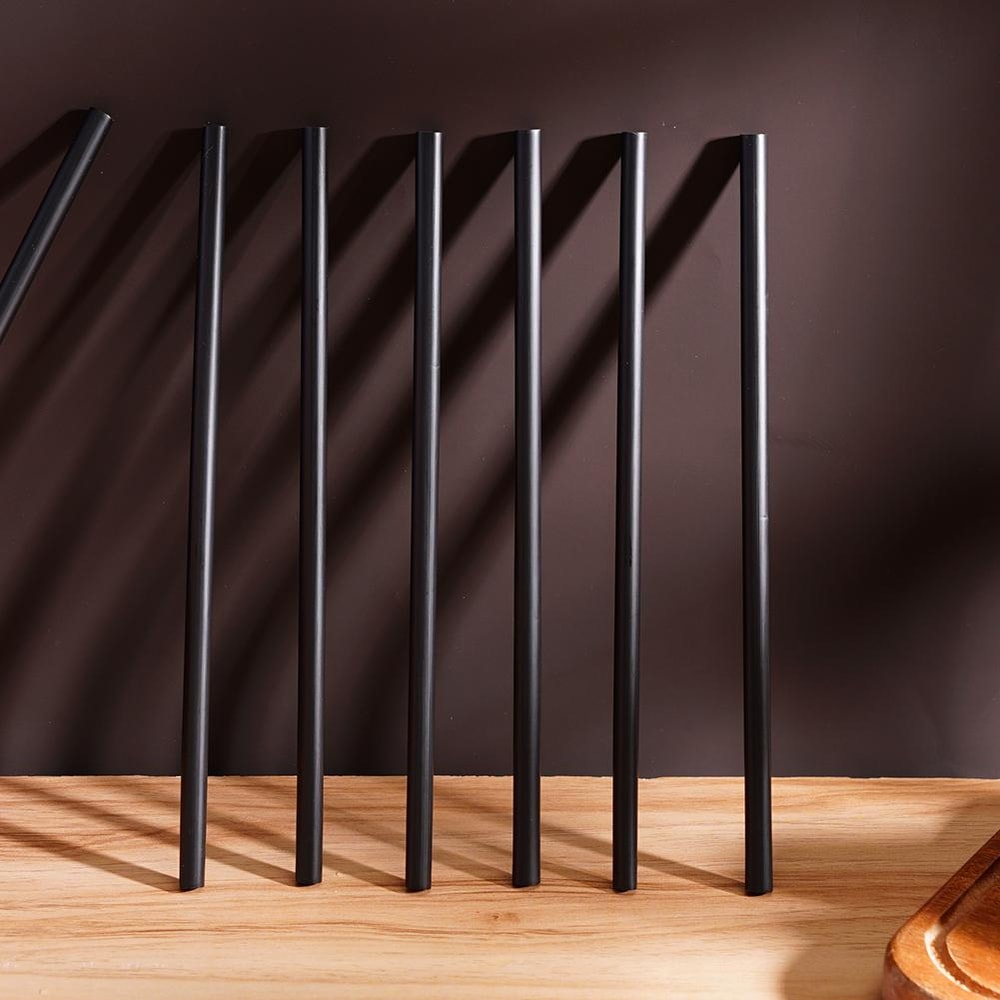 Premium Black Plastic Straws Disposable Cocktail & Party Straws for Coffee & Bar