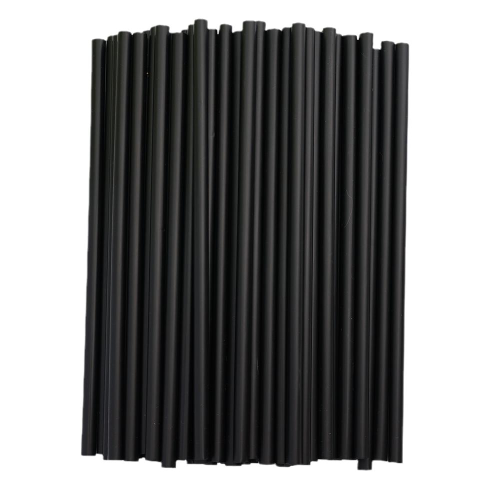 Premium Black Plastic Straws Disposable Cocktail & Party Straws for Coffee & Bar