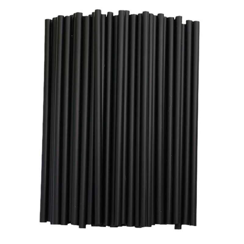 Premium Black Plastic Straws Disposable Cocktail & Party Straws for Coffee & Bar