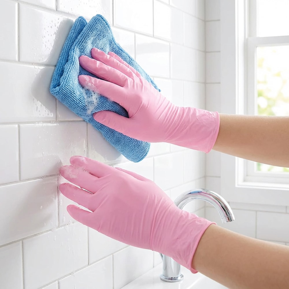 Premium Pink Nitrile Gloves Durable Disposable Food Handling Powder Free Protection 4