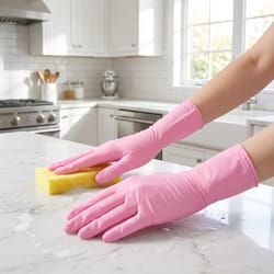 premium pink nitrile gloves durable disposable food handling & powder free protection