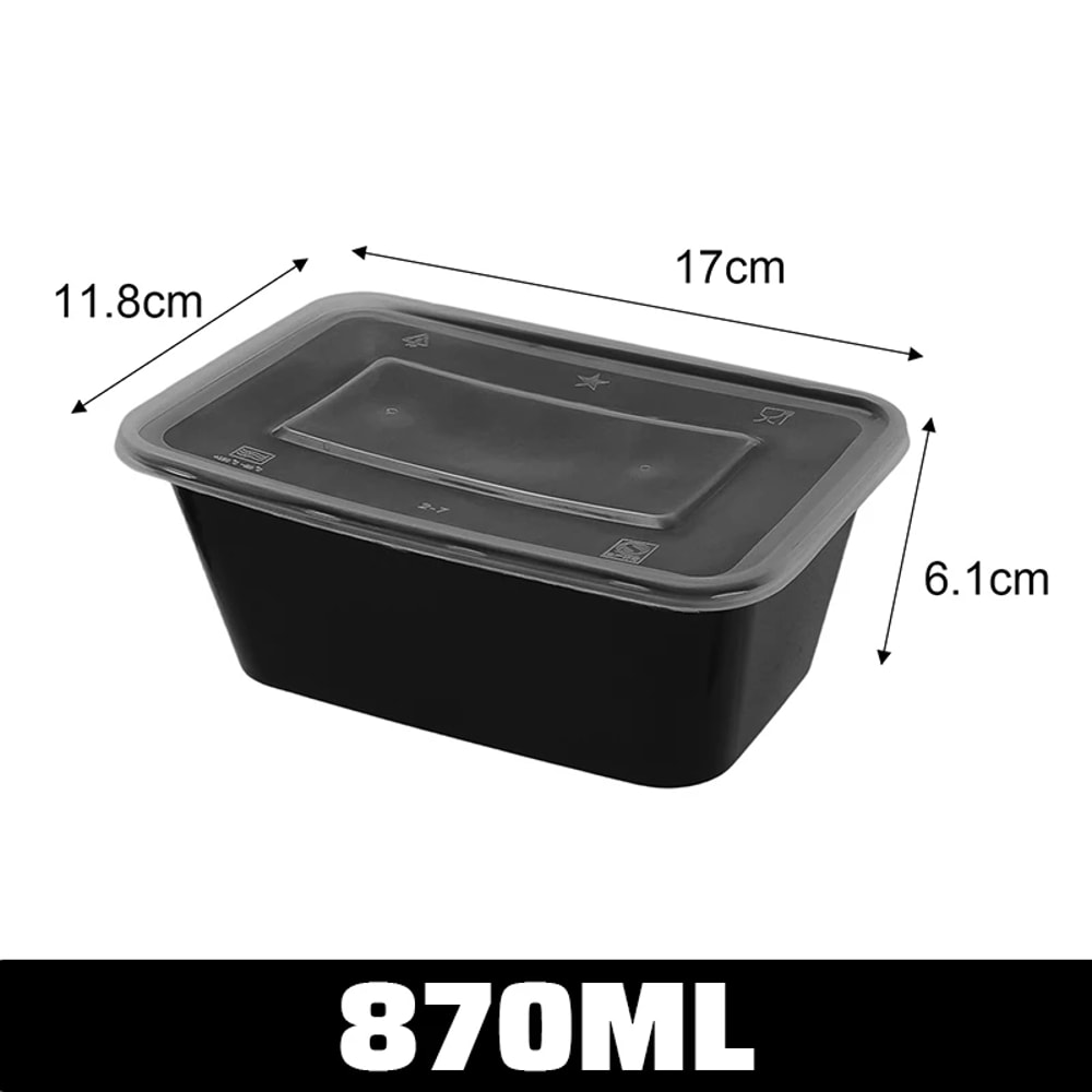 Premium Leakproof Black Disposable Food Containers With Lids For Meal Prep Storage 7