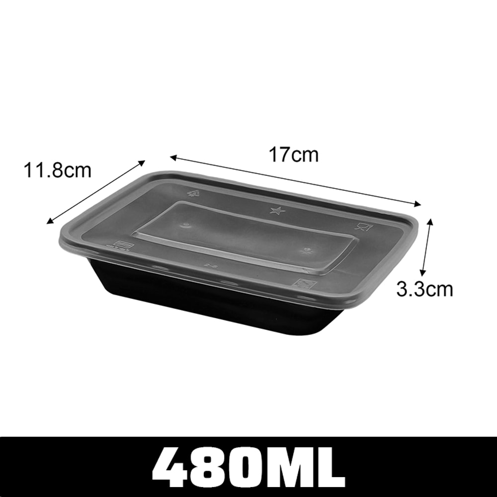 Premium Leakproof Black Disposable Food Containers With Lids For Meal Prep Storage 5