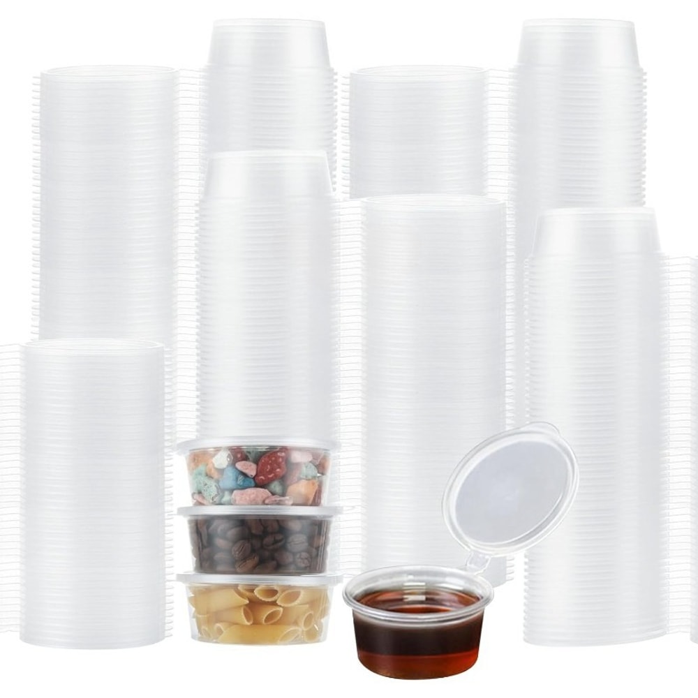 Leak Proof Disposable Sauce Cups With Lids For Dressings Condiments And Takeaway Meals 0