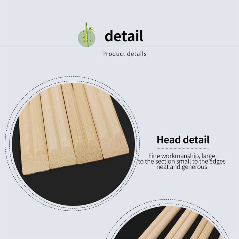 Disposable Bamboo Chopsticks Pairs for Sushi Noodles Hot Pot and Restaurants