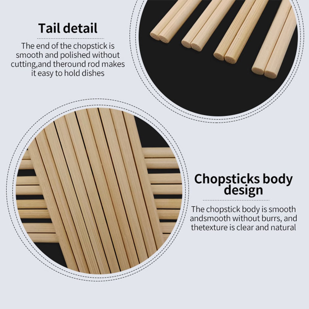 Disposable Bamboo Chopsticks Pairs for Sushi Noodles Hot Pot and Restaurants