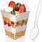 Premium Clear Plastic Dessert Cups With Lids Spoons Pudding Party Serving Cups 6
