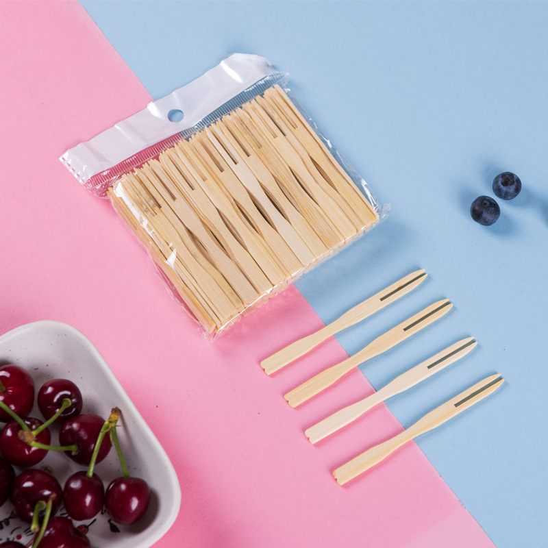Mini Bamboo Fruit Picks Disposable Appetizer Forks 0