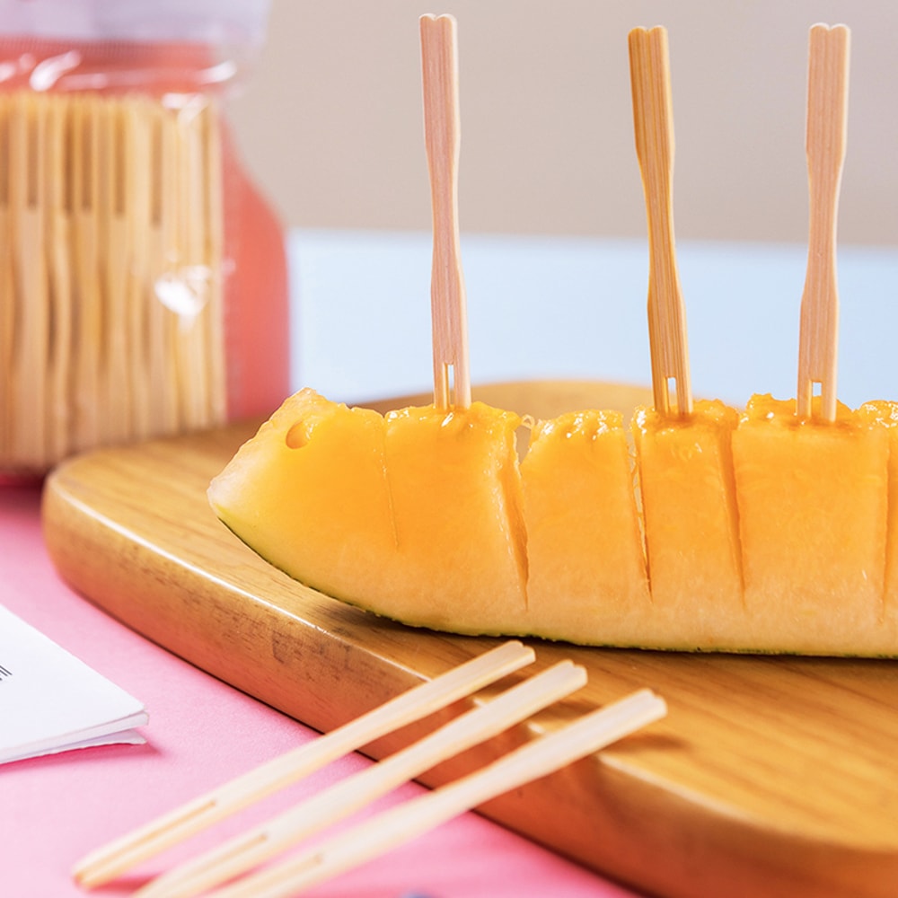 Mini Bamboo Fruit Picks Disposable Appetizer Forks 1