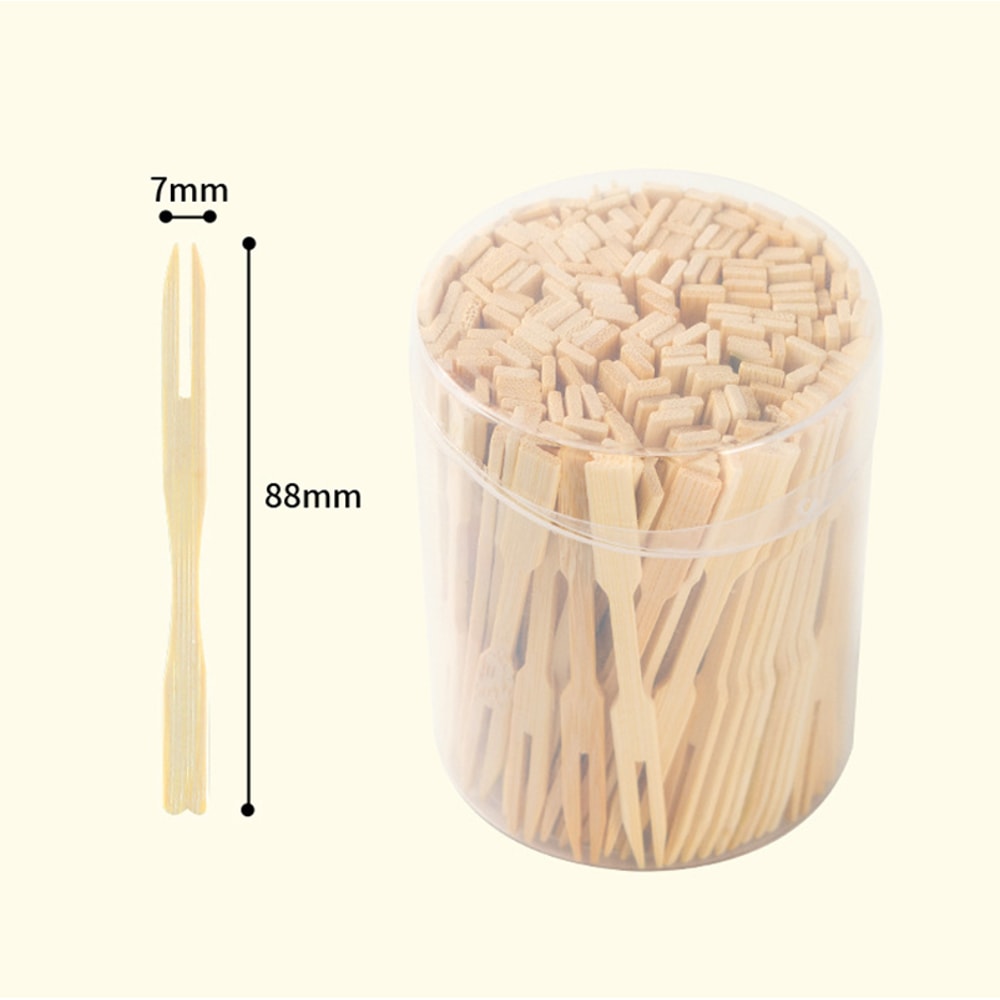 Mini Bamboo Fruit Picks Disposable Appetizer Forks 6