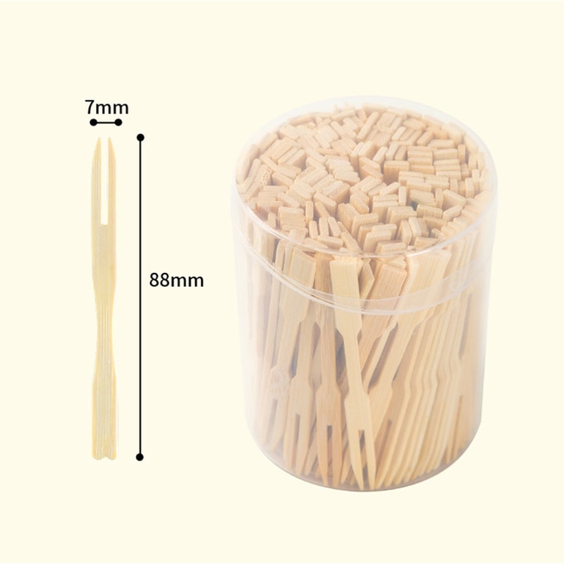 Mini Bamboo Fruit Picks Disposable Appetizer Forks 6
