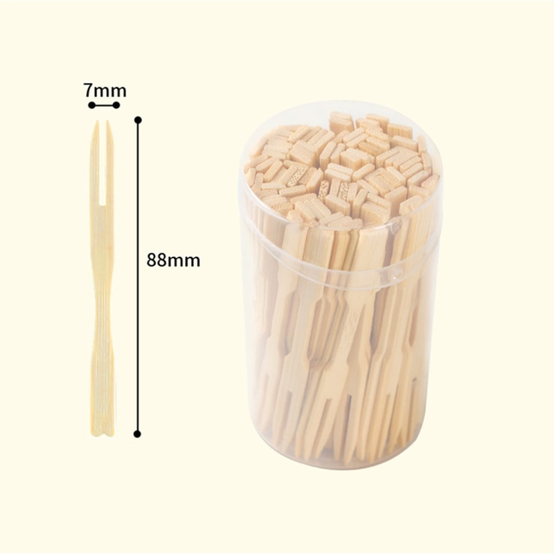 Mini Bamboo Fruit Picks Disposable Appetizer Forks 5