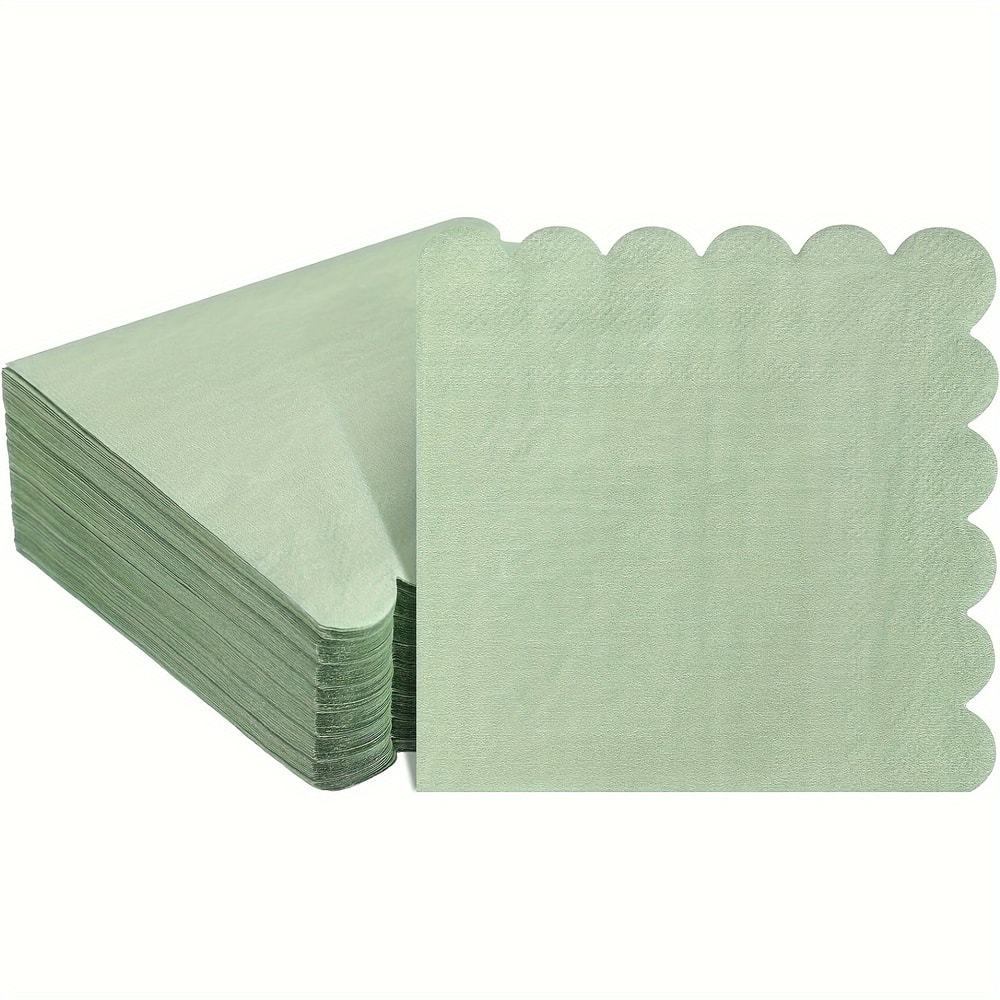 Green Paper Napkins For Wedding Table Party Dinner Event Decor 0