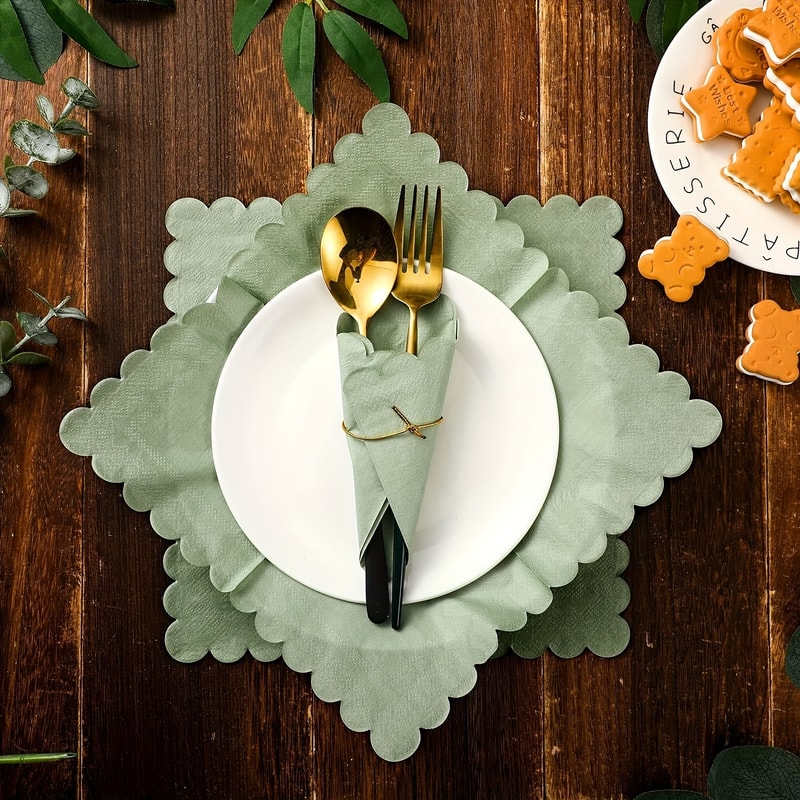 Green Paper Napkins For Wedding Table Party Dinner Event Decor 1