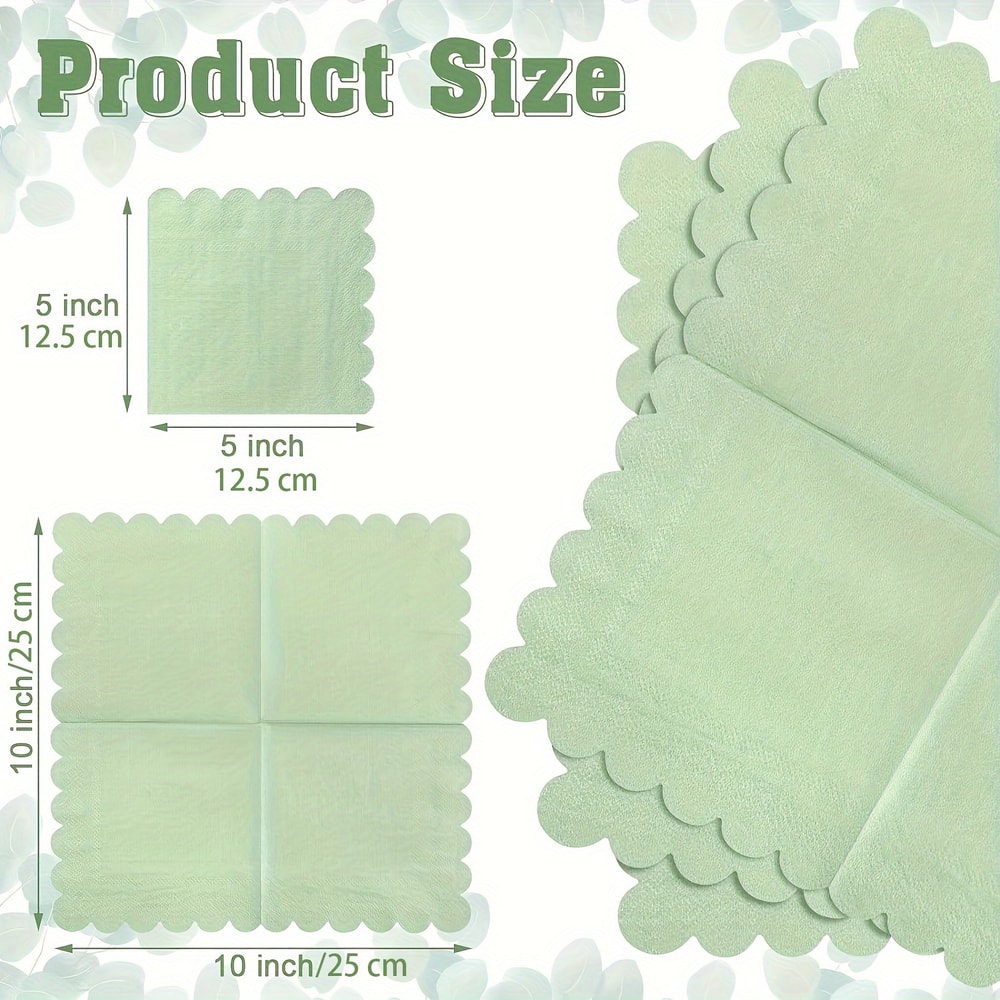 Green Paper Napkins For Wedding Table Party Dinner Event Decor 5