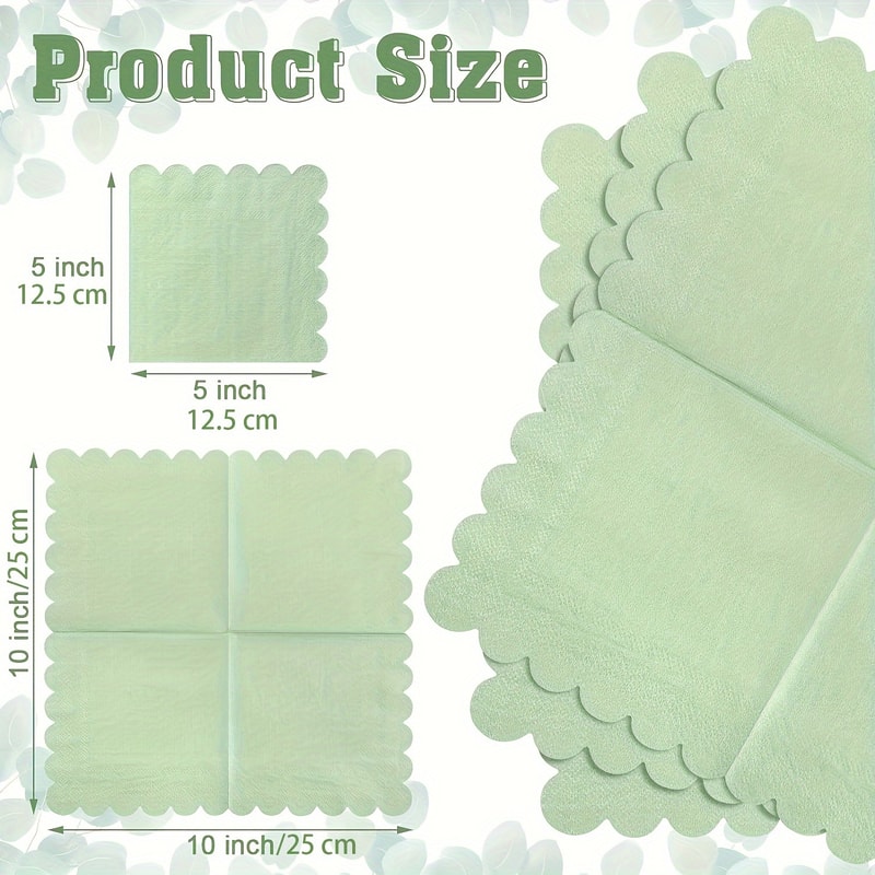 Green Paper Napkins For Wedding Table Party Dinner Event Decor 5