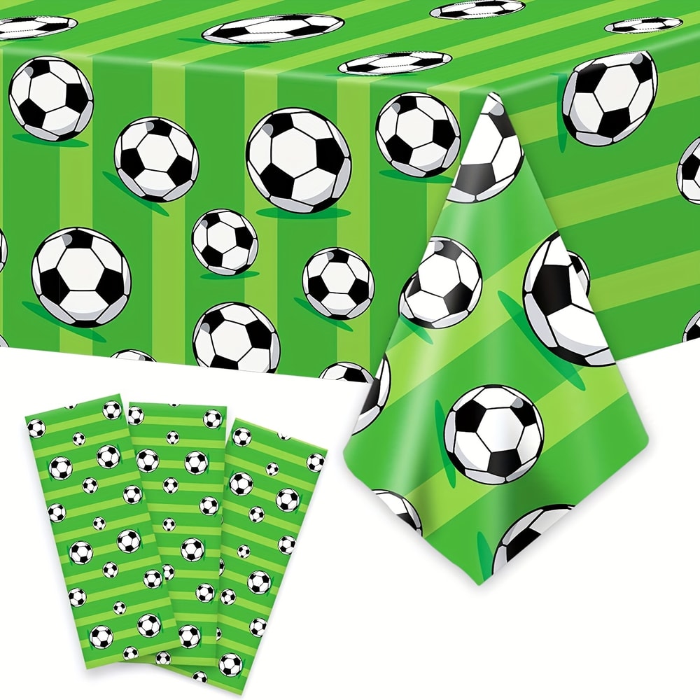 Soccer Field Disposable Tablecloth for Football Birthday Party Decor