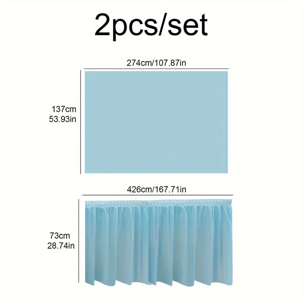 Disposable Tablecloth And Table Skirt Set For Parties And Events 9