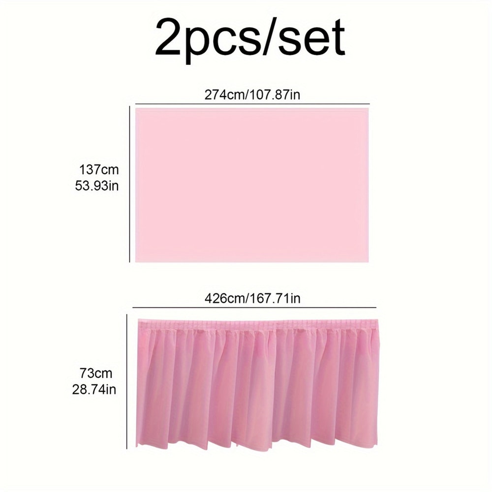 Disposable Tablecloth And Table Skirt Set For Parties And Events 8